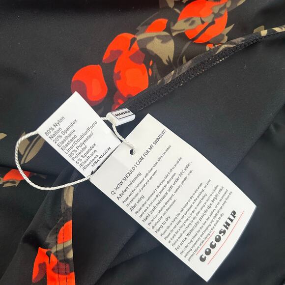 COCOSHIP Retro One Piece Halter Backless High Waist Pin Up Swimsuit Sz 14, NWT - Picture 7 of 8